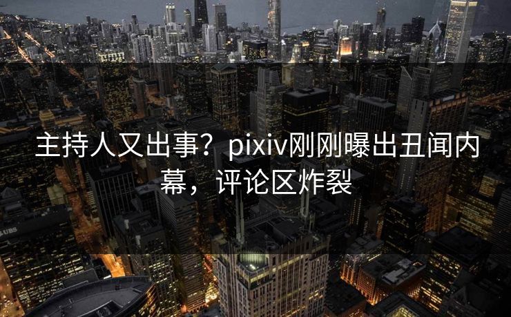主持人又出事？pixiv刚刚曝出丑闻内幕，评论区炸裂