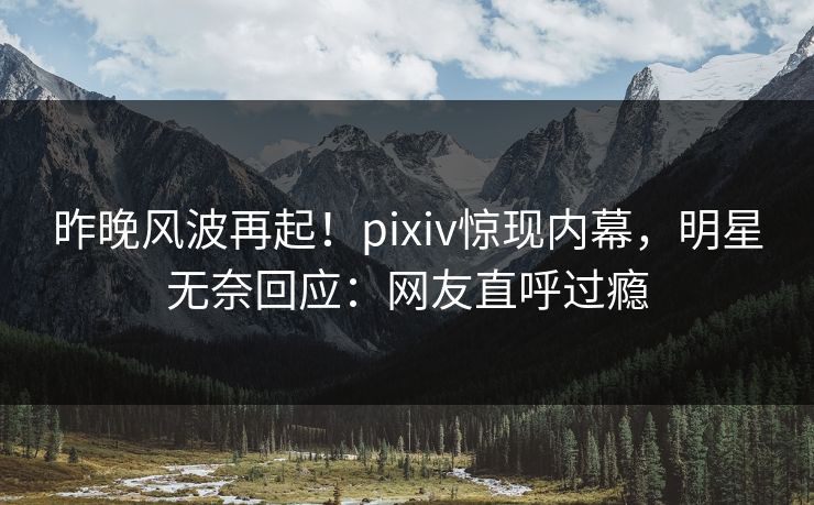 昨晚风波再起！pixiv惊现内幕，明星无奈回应：网友直呼过瘾