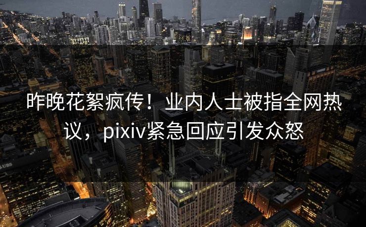 昨晚花絮疯传！业内人士被指全网热议，pixiv紧急回应引发众怒