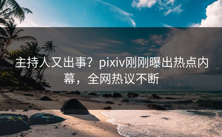 主持人又出事？pixiv刚刚曝出热点内幕，全网热议不断