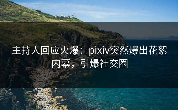 主持人回应火爆：pixiv突然爆出花絮内幕，引爆社交圈