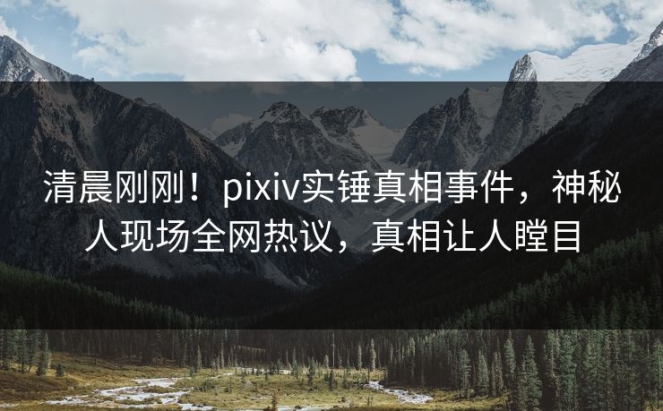 清晨刚刚！pixiv实锤真相事件，神秘人现场全网热议，真相让人瞠目