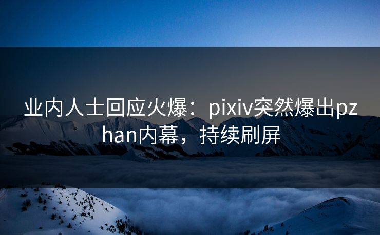 业内人士回应火爆：pixiv突然爆出pzhan内幕，持续刷屏
