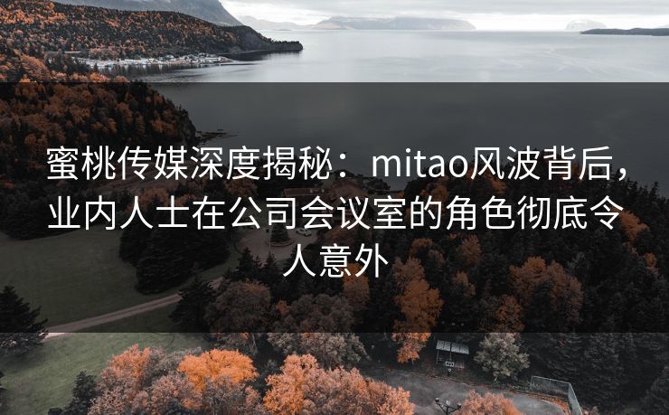 蜜桃传媒深度揭秘：mitao风波背后，业内人士在公司会议室的角色彻底令人意外
