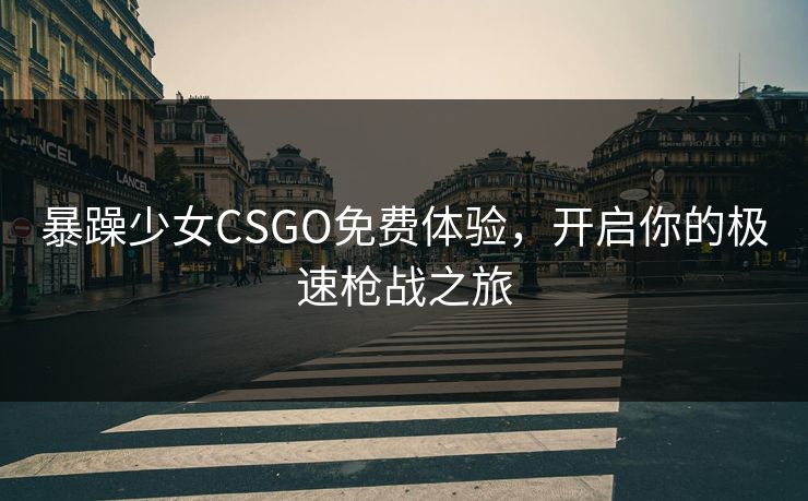暴躁少女CSGO免费体验，开启你的极速枪战之旅