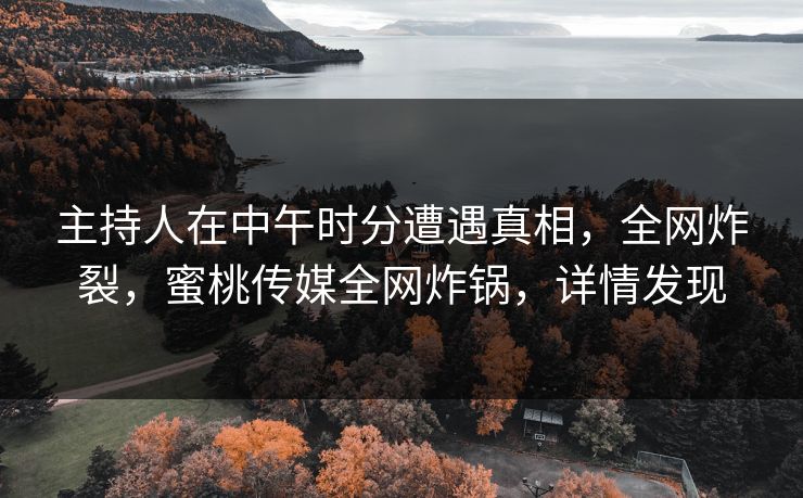 主持人在中午时分遭遇真相，全网炸裂，蜜桃传媒全网炸锅，详情发现